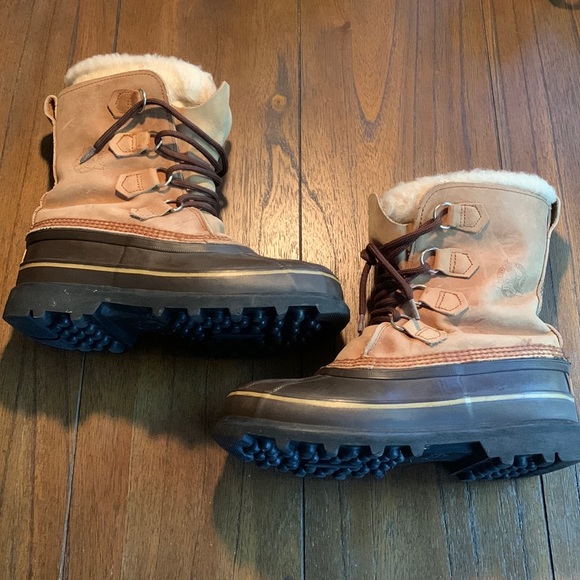 Eddie Bauer / Sorel Leather Fleece Top Snow Boots - Picture 1 of 13